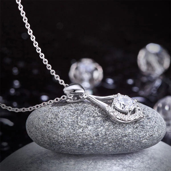Heart Tear Drop Pendant Necklace