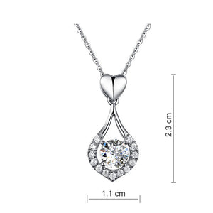 Heart Tear Drop Pendant Necklace