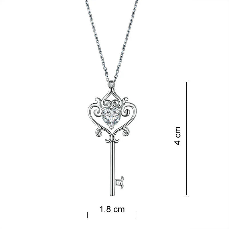 Love Heart Key Necklace