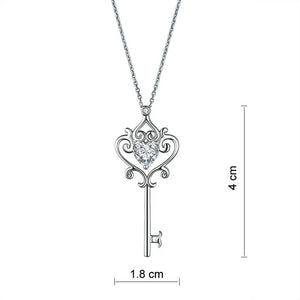 Love Heart Key Necklace