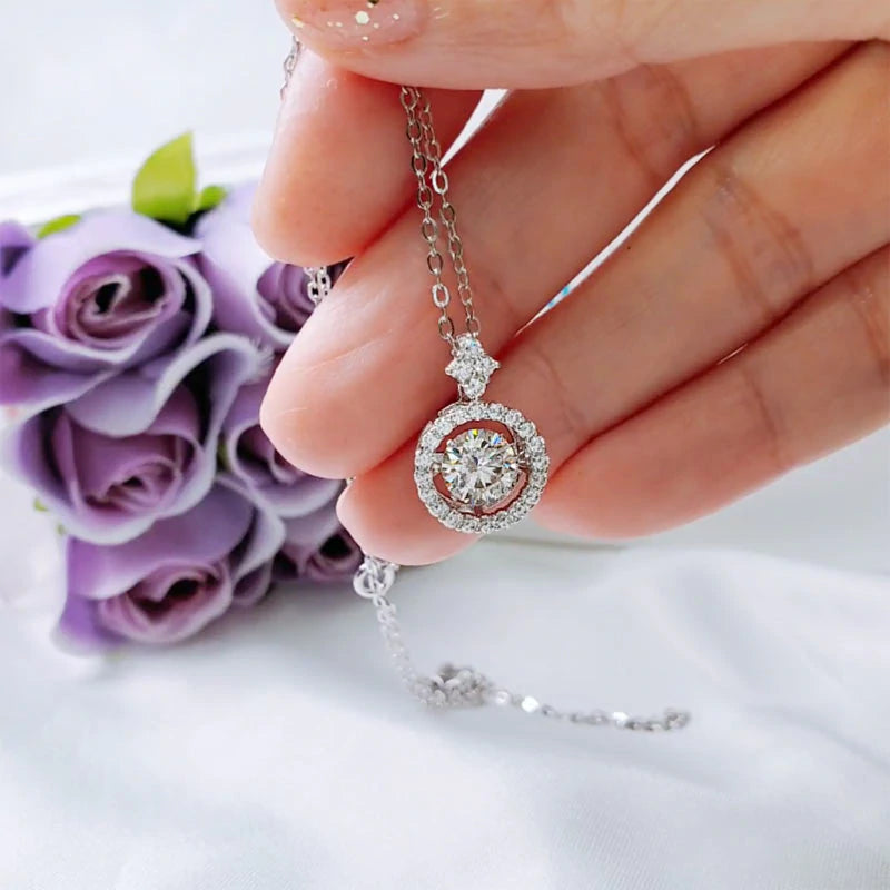 Unstoppable Love Diamond Dancing Stone Necklace