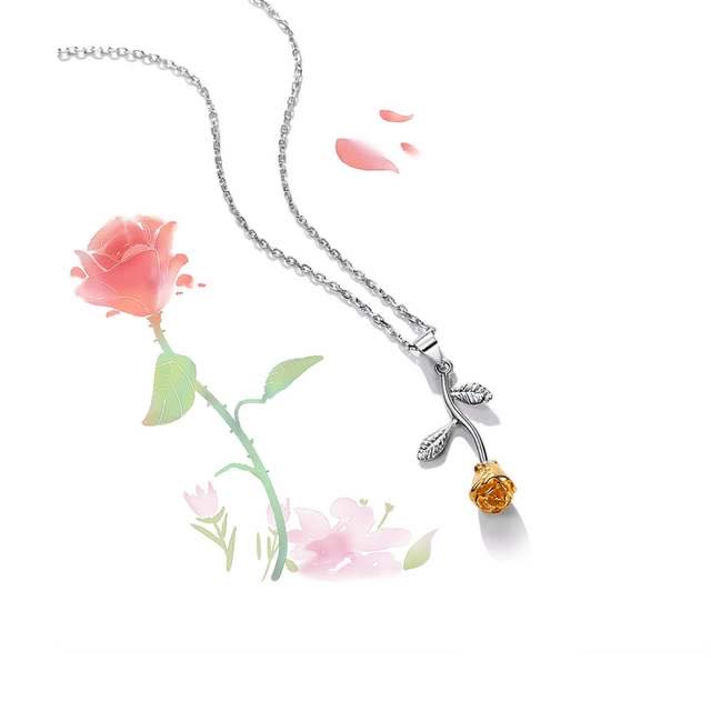 Gold Rose Necklace