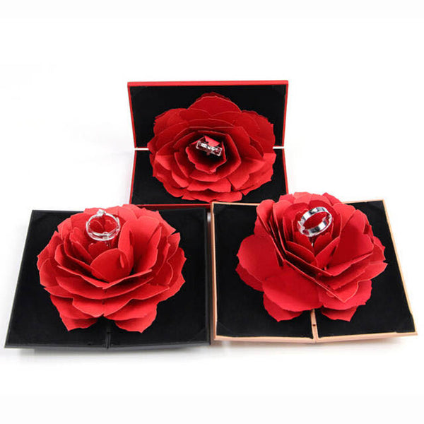 Red Rose Ring Box Sunflower Jewels