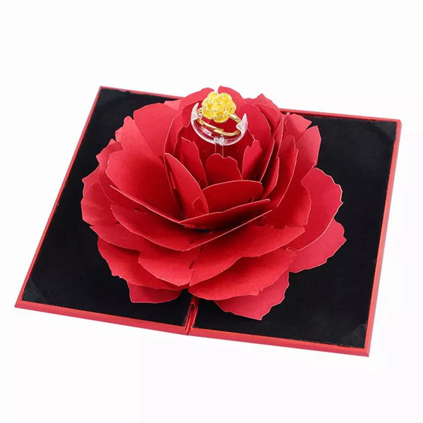 Red Rose Ring Box Sunflower Jewels