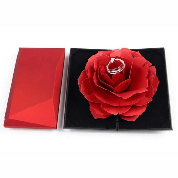 Red Rose Ring Box Sunflower Jewels