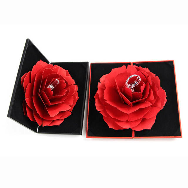 Red Rose Ring Box + Heart Promise Ring