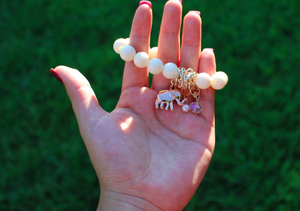 White Elephant Charm Bracelet