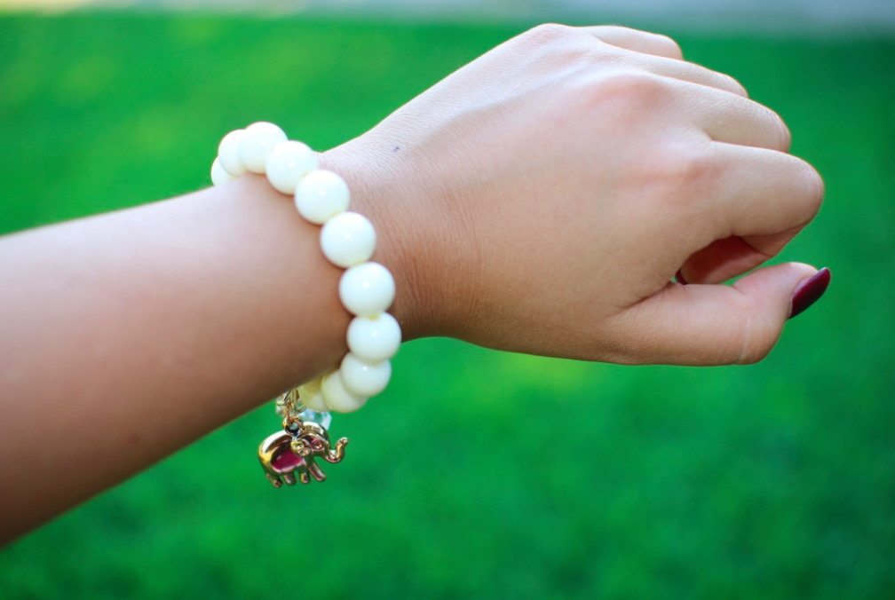 White Elephant Charm Bracelet