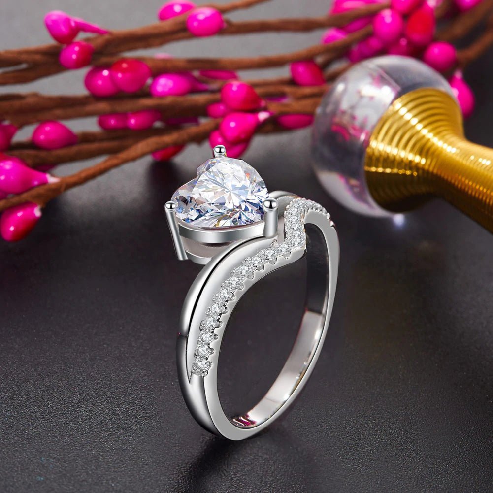 Heart Shaped Diamond Cut Engagement Ring
