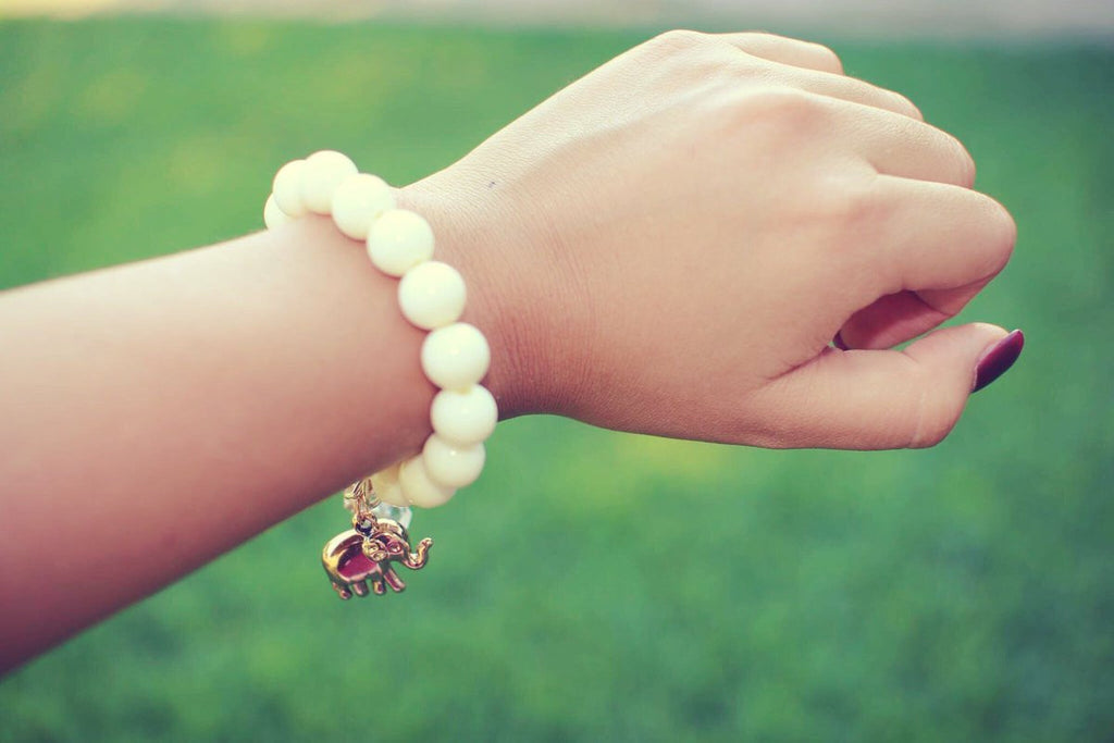 White Elephant Charm Bracelet