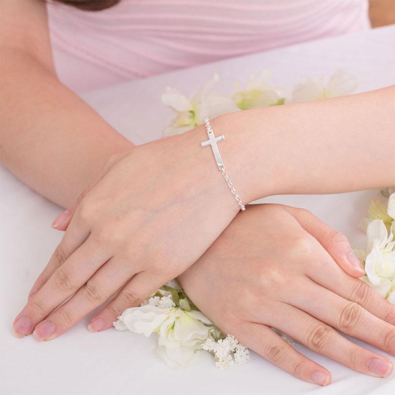 Silver Cross Bracelet
