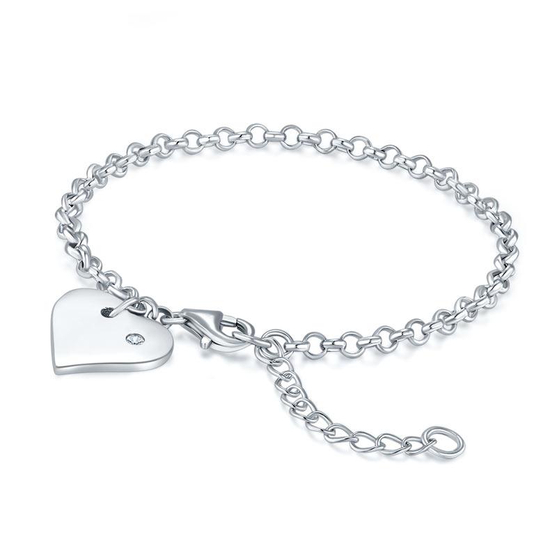 Heart Bridesmaid Silver Bracelet