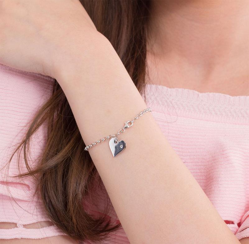 Heart Bridesmaid Silver Bracelet