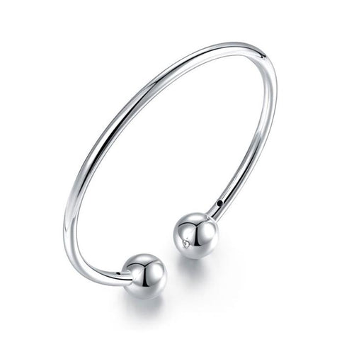 Silver Ball Cuff Bracelet