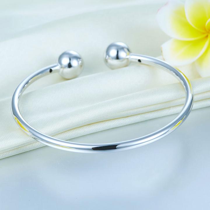 Silver Ball Cuff Bracelet