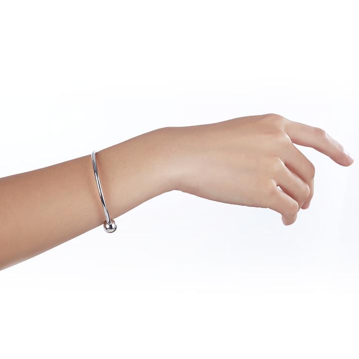 Silver Ball Cuff Bracelet