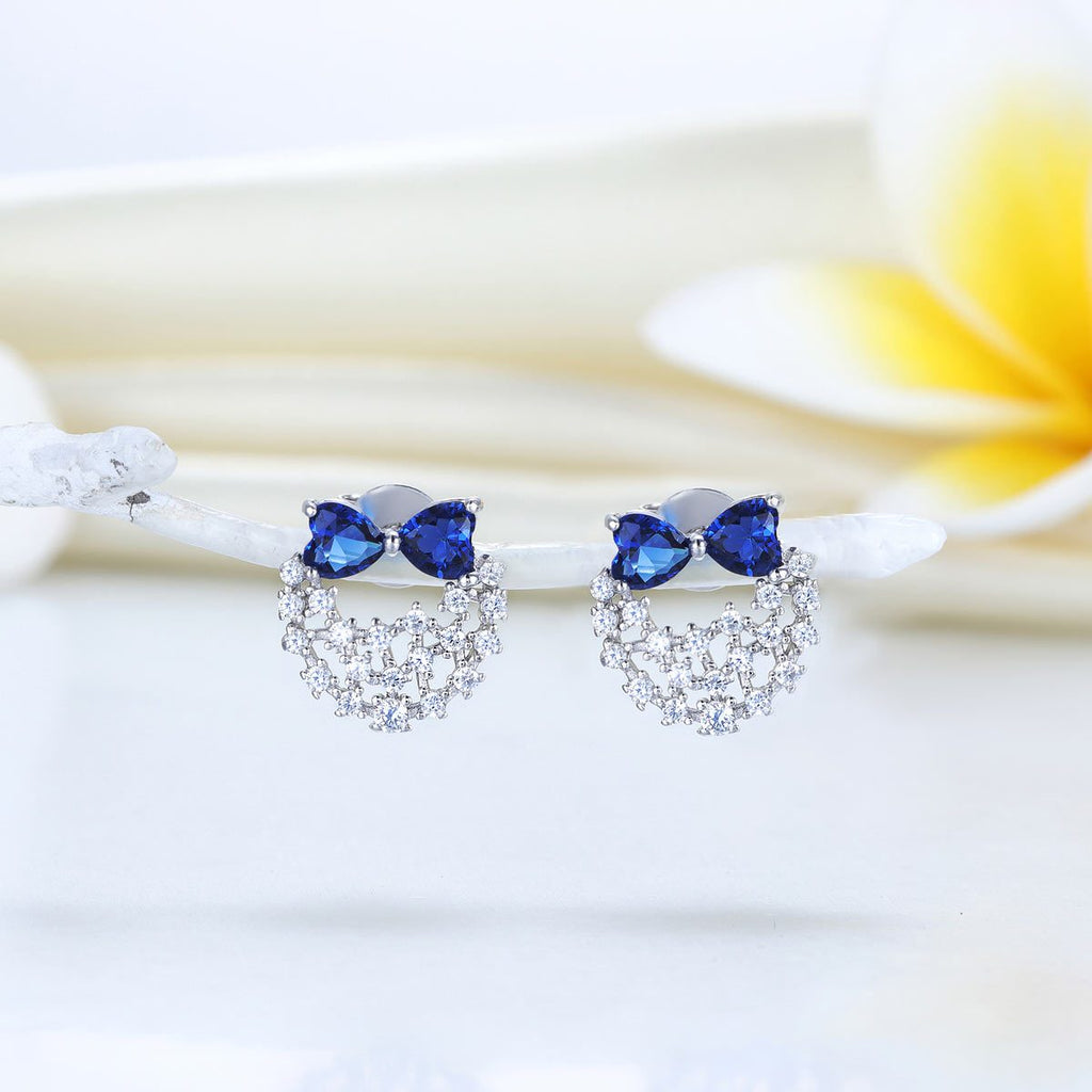 Blue Bow Earrings