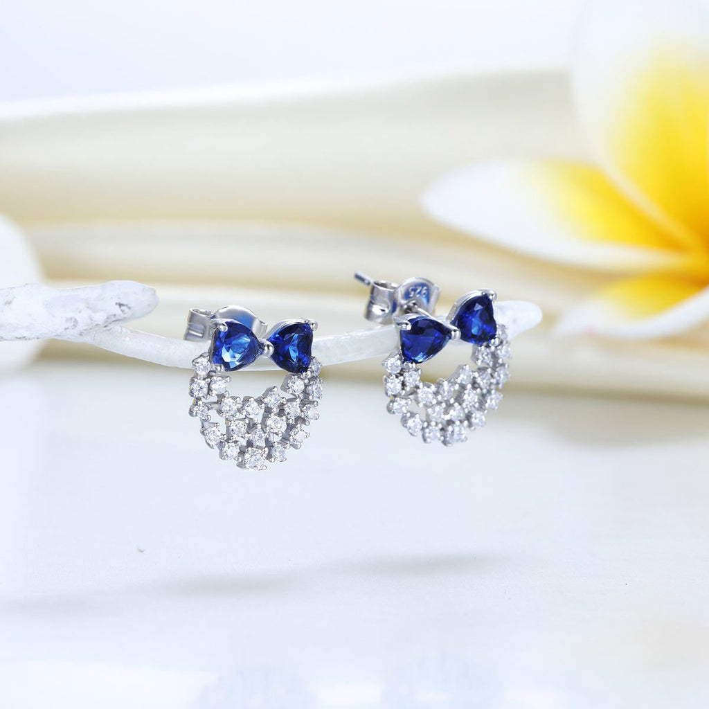 Blue Bow Earrings