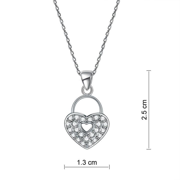 Diamond Heart Lock Necklace