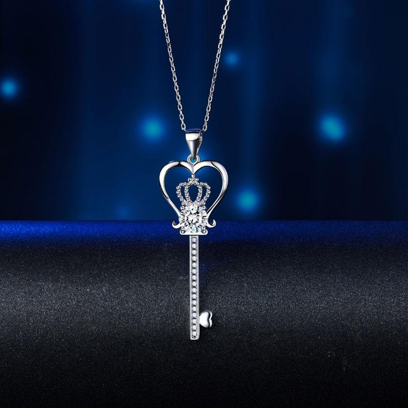 Heart Crown Key Necklace