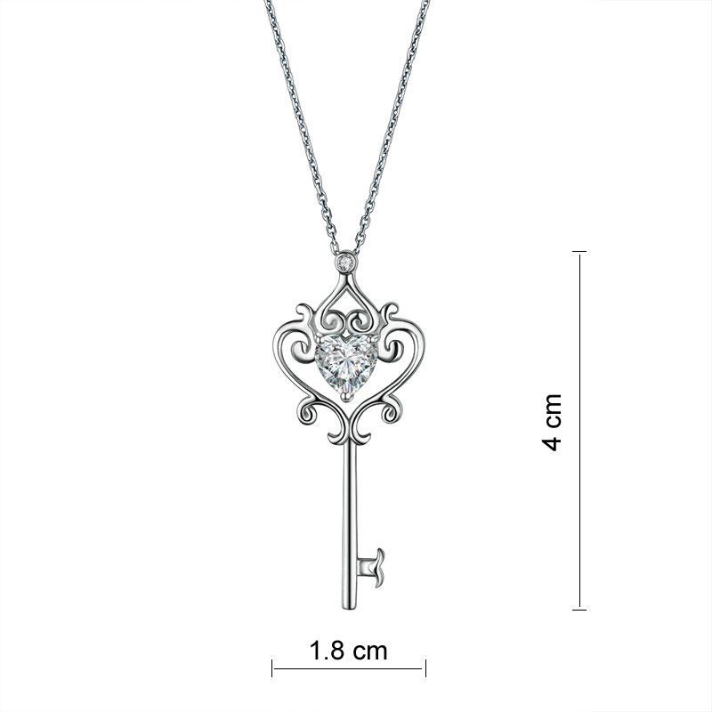 Cursive Diamond Key Necklace