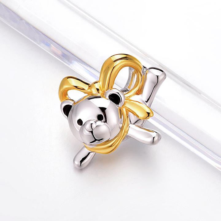 Adventurous Gold Bow Bear Necklace