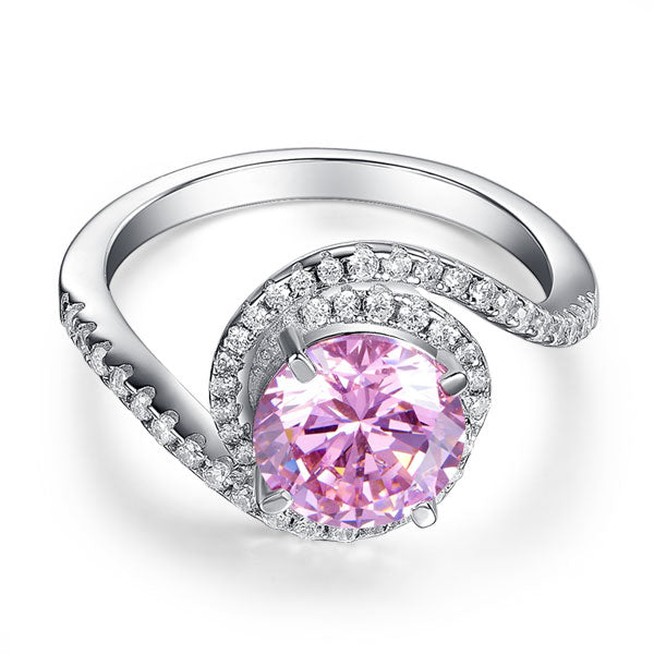 Lovely Pink Diamond Swirl Ring