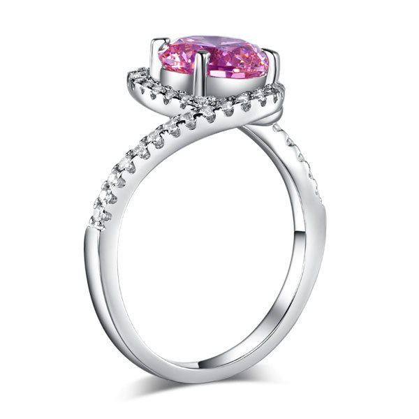 Lovely Pink Diamond Swirl Ring