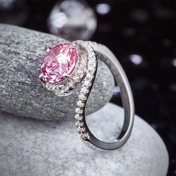 Lovely Pink Diamond Swirl Ring