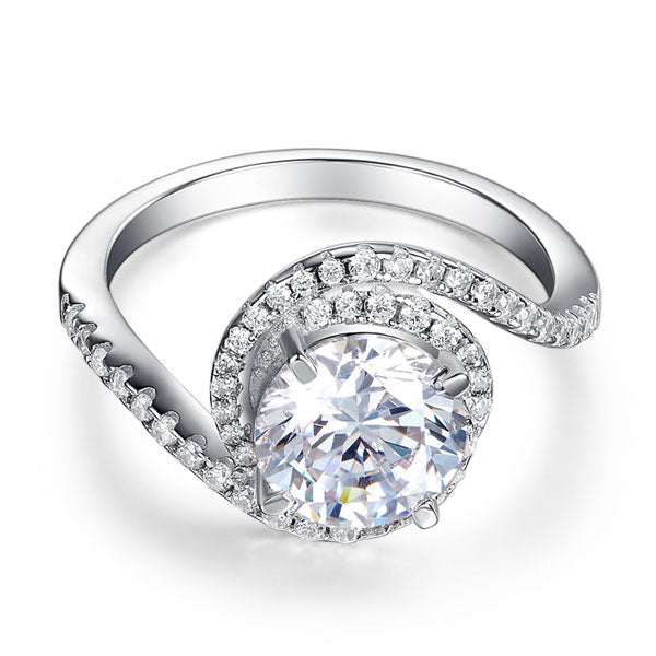 Lovely Diamond Swirl Ring