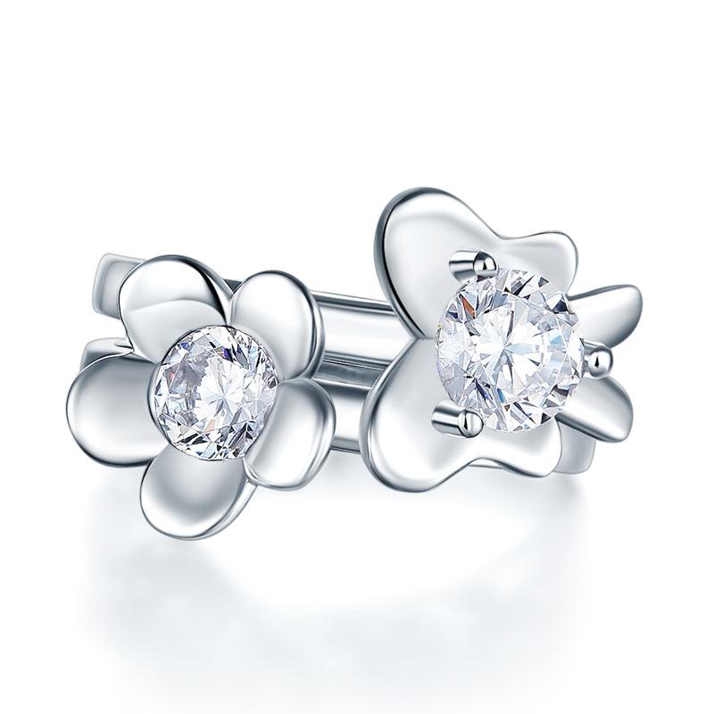 2-Pcs Butterfly Flower Ring Set