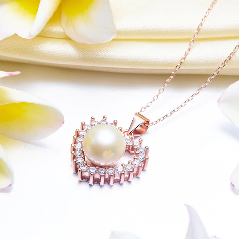 "I Love you" Pearl Heart Necklace