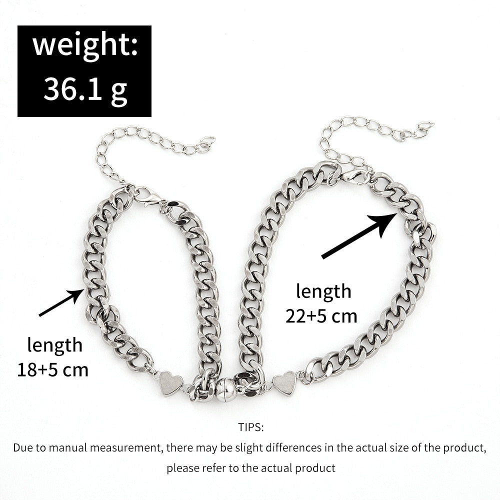 Magnetic Heart Bracelet Set