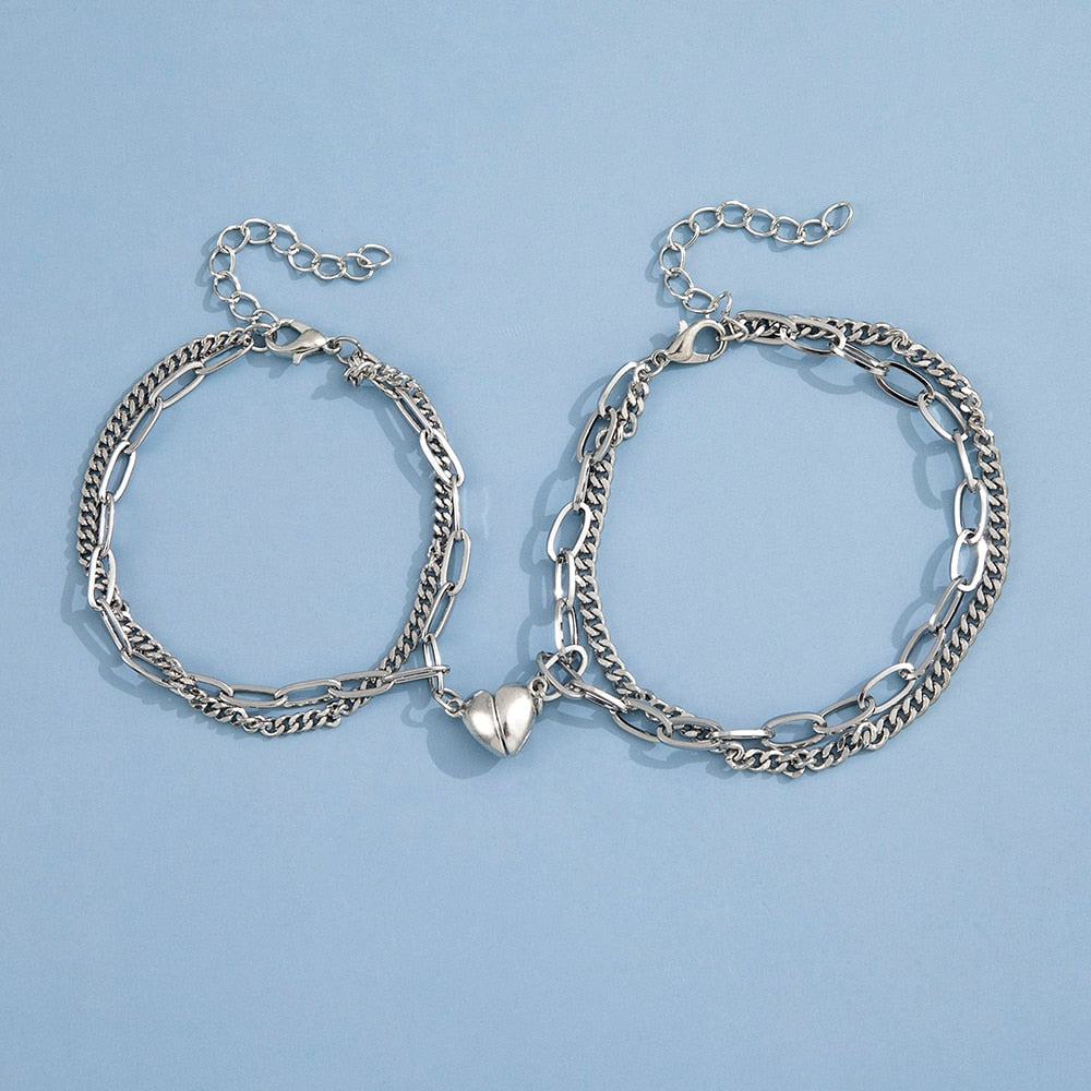 Magnetic Heart Bracelet Set
