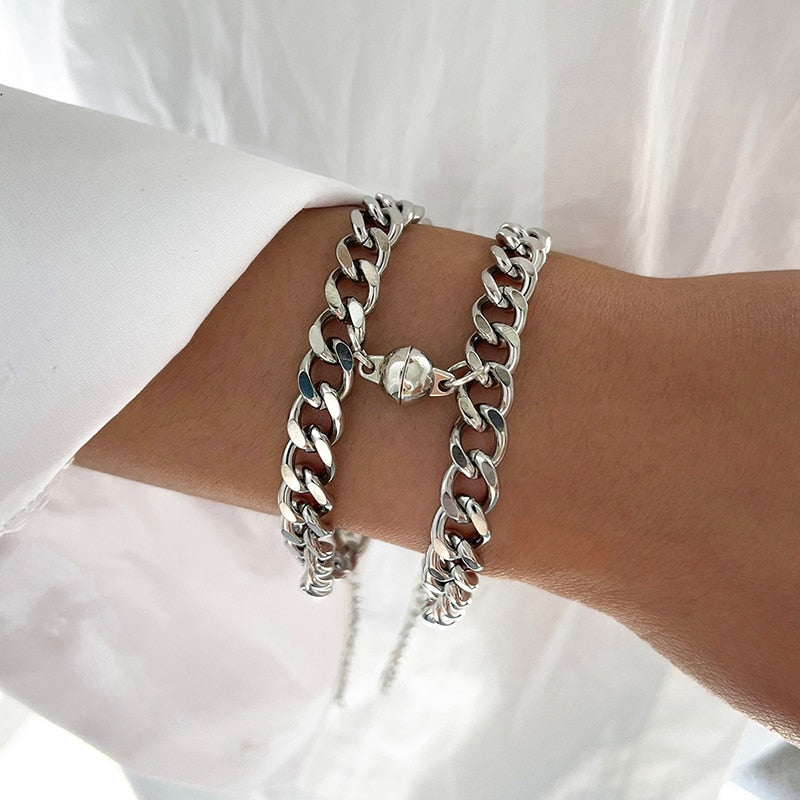 Magnetic Heart Bracelet Set