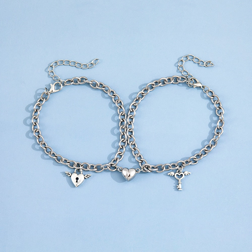 Magnetic Heart Bracelet Set