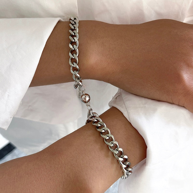Magnetic Heart Bracelet Set
