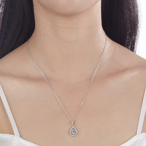 Teardrop Diamond Solitaire Pendant Necklace