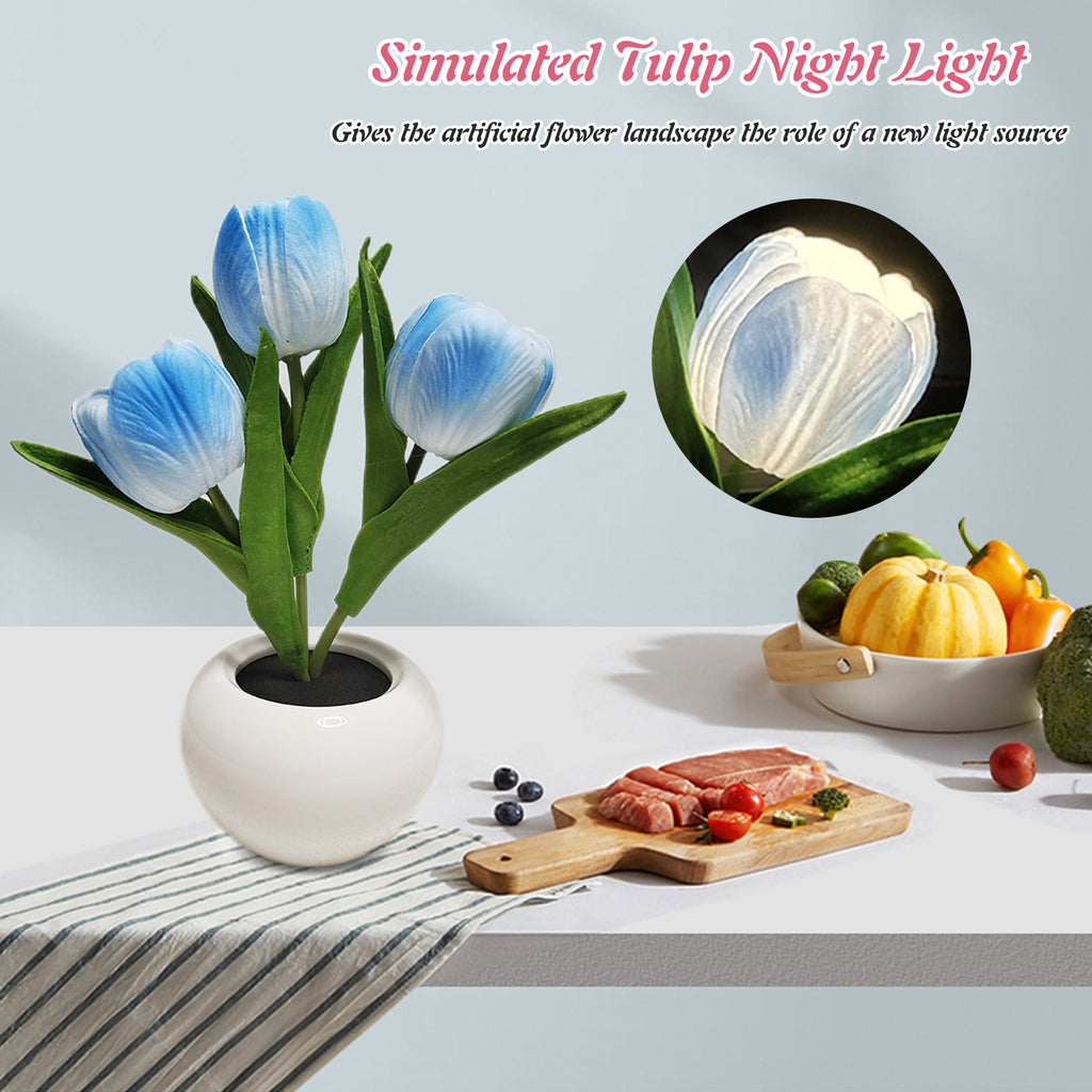LED Tulip Night Light Flower Table Lamp
