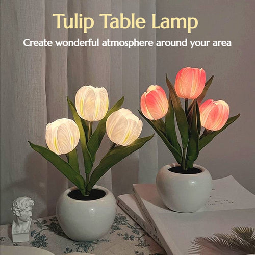 LED Tulip Night Light Flower Table Lamp