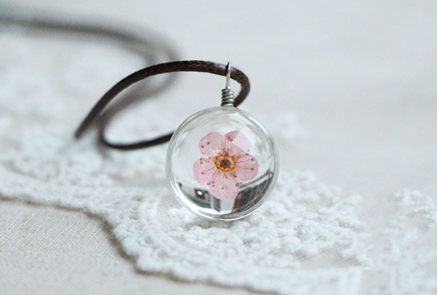 Pink Flower Necklace