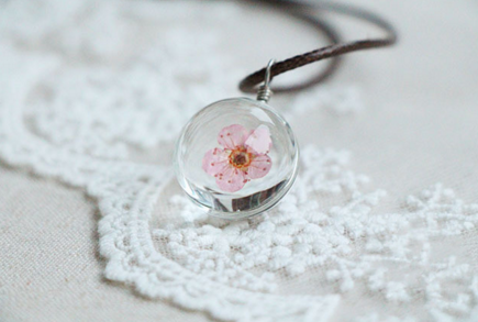 Pink Flower Necklace