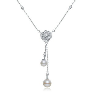 Elegant Rose Pearl Necklace