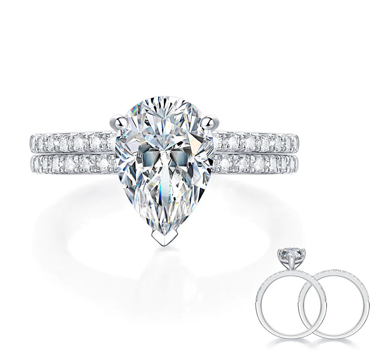 Pear Cut Diamond Ring Set