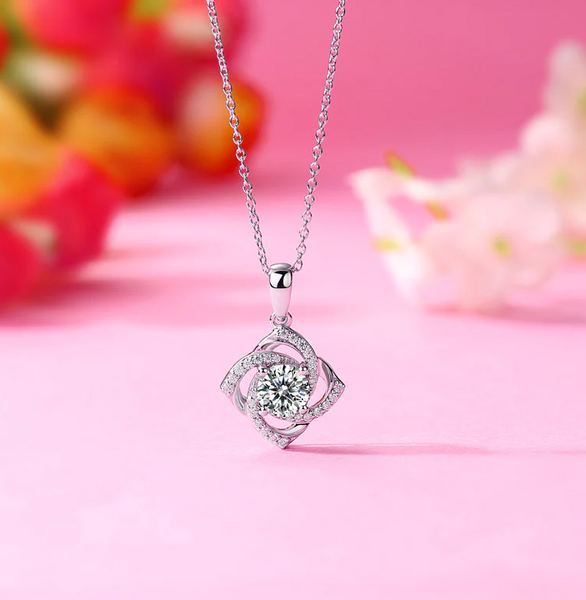 Dazzling Diamond Rose Pendant Necklace Sunflower Jewels