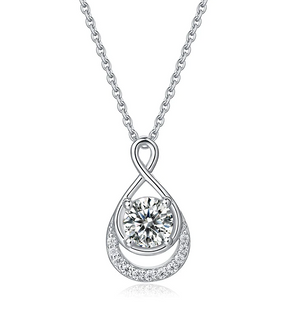 Classy Diamond Infinity Pendant Necklace