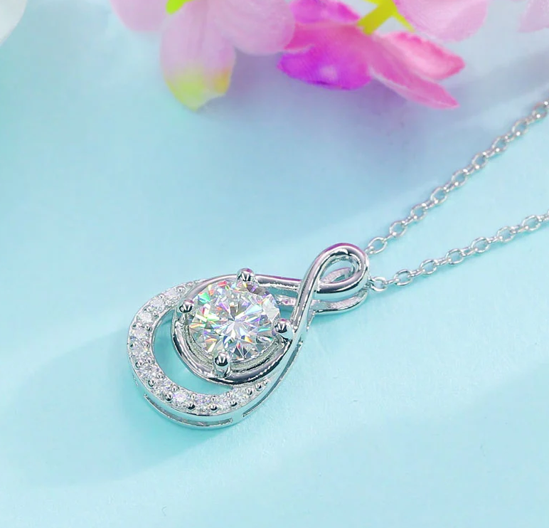 Classy Diamond Infinity Pendant Necklace
