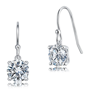 Stylish Diamond Hook Drop Earrings