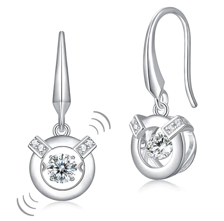 Dangle Hook Dancing Stone Earrings
