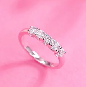 Classy Five Stone Diamond Wedding Band Ring